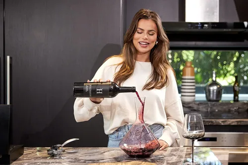 Miniatura 3 de Hotel Collection - Decantador de vino Decantador pequeño para airear vino hecho de vidrio transparente Enfoca los vapores de aroma y elimina