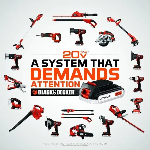 Miniatura 6 de BLACK+DECKER Batería 20V MAX, Batería de Iones de Litio 1.5Ah, Tiempo de Funcionamiento Extendido, Compatible con Herramientas, Equipo