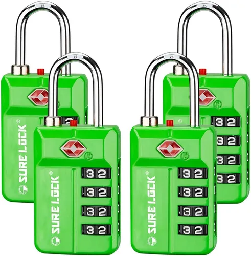 Miniatura 11 de Candados para equipaje de viaje aprobados por la TSA, candados de combinación con alerta de apertura para casillero de escuela, oficina y gimnasio
