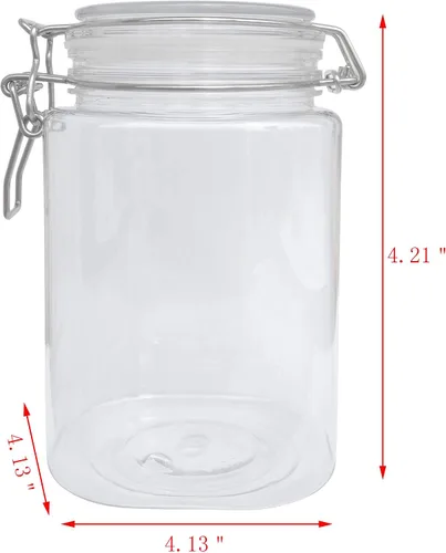 Miniatura 2 de FixtureDisplays® Cierre de alambre PET Jar 25.4 fl oz Spice Jar Seal Pintura Aceite Almacenamiento Tarro Contenedor Cerradura 18615-750ML-NPF