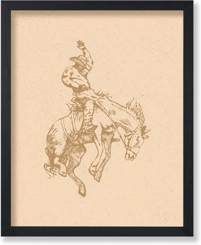 Miniatura 82 de Poster Master Póster de Rodeo marrón – Estampado retro de vaquero sobre caballo – Arte de vaquero – Arte occidental – Arte del salvaje oeste