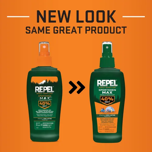 Miniatura 2 de Repel Repelente de insectos Sportsmen Max Formula Spray Pump 40% DEET, 6 onzas, paquete de 12, amarillo, 72.0 onzas líquidas
