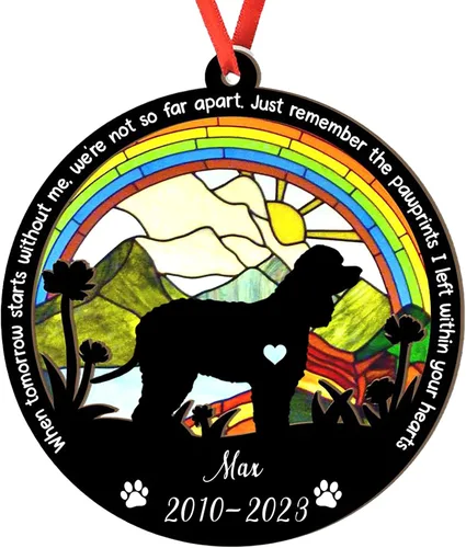 Miniatura 111 de Adorno personalizado para atrapasoles de sabueso afgano, adorno de Navidad de sabueso afgano, regalo para perro amante, sabueso afgano conmemorativo