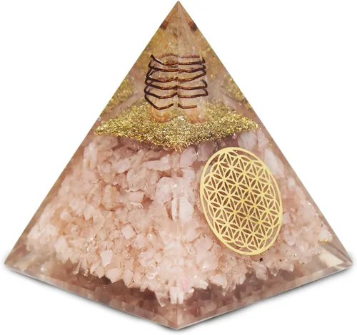 Miniatura 12 de Pirámide de orgonita de aguamarina, pirámide de cristal curativo, pirámide de piedras preciosas de cristal para meditación, motivación, positividad