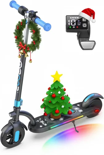 Gyroor H40 Kids Electric Scooter, 180W Motor, Up to 10 MPH, LED Display & Colorful Lights, Adjustable Height, for Boys & Girls Ages 8-12, Great Negro