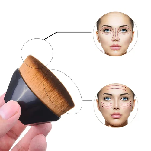 Miniatura 5 de Brocha de base en polvo - Brocha de maquillaje Kabuki con parte superior plana