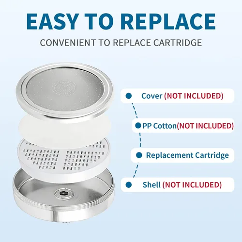 Miniatura 3 de Cartucho de repuesto de filtro de ducha de 2+2, 20 etapas y cartuchos de vitamina C + E + A, compatible con ducha AquaHomeGroup, filtro de cabezal