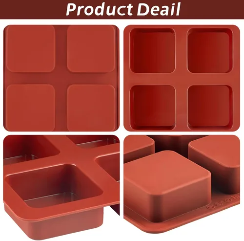 Miniatura 4 de JOERSH Moldes cuadrados de silicona para tartas Moldes de chocolate de 2.6 x 2.6 x 1.1 pulgadas para S'mores, malvaviscos, brownies, galletas