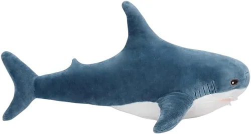 Miniatura 8 de Almohada de peluche de tiburón de 39.5 pulgadas, animal de peluche gigante, almohada de tiburón suave, almohadas de peluche de tiburón, juguete
