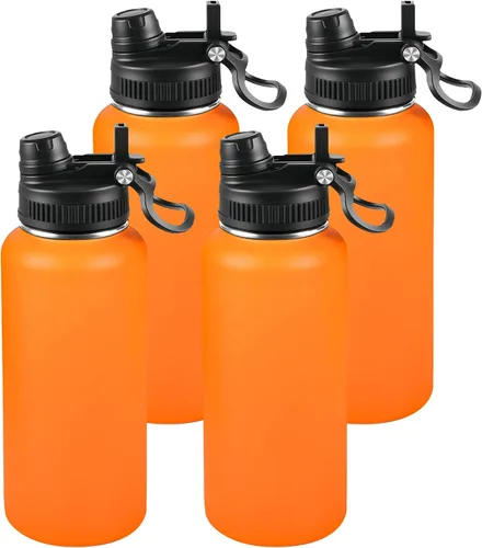 Miniatura 9 de Botella de agua aislada de 22 onzas, tapa 2 en 1 a prueba de fugas (sorbo/pajilla) + asa, botella de acero inoxidable para deportes, viajes, trabajo