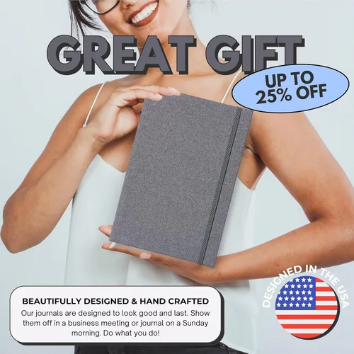 Miniatura 3 de Portage Cuaderno en Blanco de Tapa Dura con Papel Estético para Escritura y Diario – Libreta con Papel a Prueba de Manchas, Alto GSM, Cuaderno A5