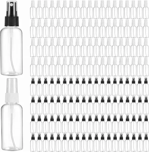 Miniatura 9 de Roshtia 50 Pcs 2 oz Plastic Mini Spray Bottles with Black Cap Clear Empty Fine Mist Spray Bottles Refillable Liquid Container for Essential Oils