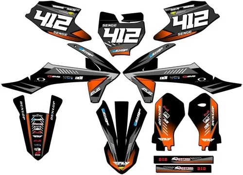 Miniatura 5 de Kit de base gráfica SX 50 Surge Black Senge 2019-2023 compatible con KTM