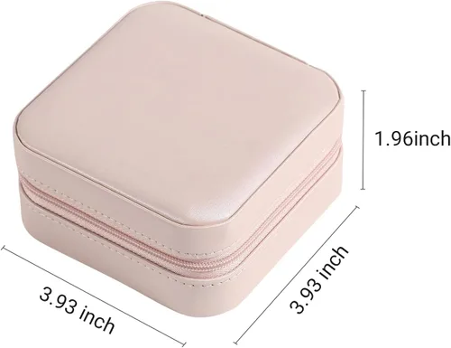 Miniatura 4 de Casegrace - Mini joyero portátil de viaje de cuero para joyas, organizador de anillos, caja de regalo para niñas y mujeres