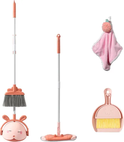 Miniatura 9 de Midoneat Juego de juguetes de limpieza para niños, mini escoba, trapeador y recogedor, juego de ayuda para la limpieza del hogar para niños de 1 a 5
