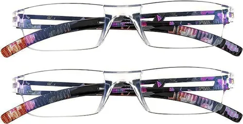 Miniatura 16 de Paquete de 8 anteojos de lectura, lentes de lectura con bloqueo de luz azul para computadora para mujeres y hombres, antideslumbrantes y ligeros, 2