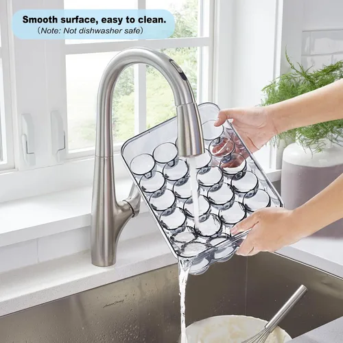 Miniatura 6 de BSTKEY Soporte para huevos para refrigerador, contenedor de huevos con escala de tiempo, soporte para huevos con tapa para almacenamiento de cocina