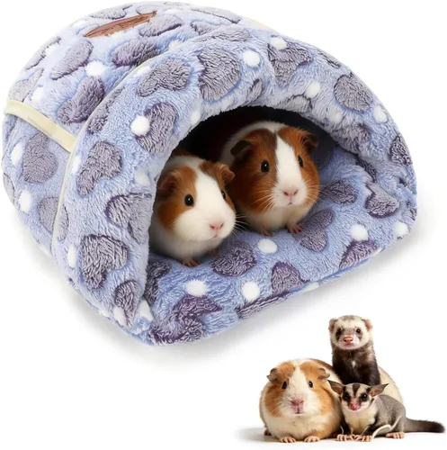 Miniatura 15 de YUEPET Cama de conejillo de indias, cueva de abrazo, forro polar cálido, ropa de cama acogedora para la casa, cojín para dormir, jaula nido