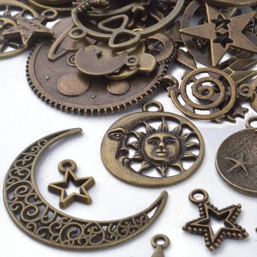 Miniatura 4 de BronaGrand Celestial Pendant Charms,Sun Moon Star Cloud Charms Lightning Bolt Charms Jewelry Charms for Necklace Earrings Bracelet Jewelry