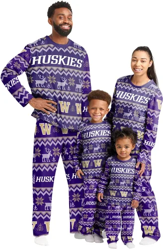 Miniatura 12 de FOCO - Conjunto de pijama familiar a juego con estampado llamativo del equipo de la NCAA, para unisex-adulto