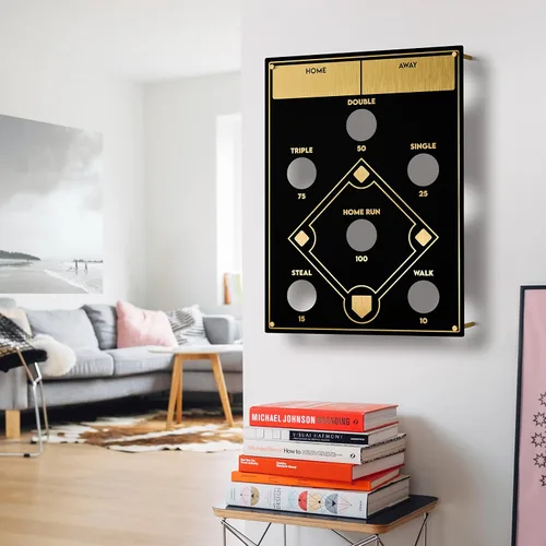 Miniatura 4 de Juego de lanzamiento de sacos de frijoles de béisbol, montado en la pared, juego de béisbol de interior para decoración de sala