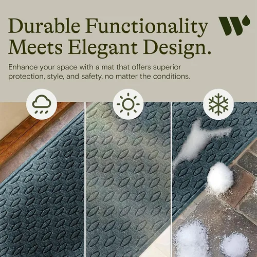 Miniatura 6 de Bungalow Flooring Waterhog - Tapete para puerta de pasillo, 2 x 5 pies, fabricado en Estados Unidos, duradero y decorativo, antideslizante