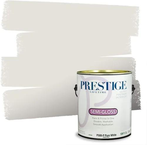 Miniatura 126 de PRESTIGE Paints - Pintura interior e imprimación en uno, 1 galón, cáscara de huevo, pimienta envejecida