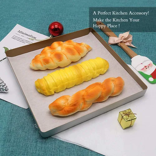 Miniatura 4 de Bandeja cuadrada antiadherente para hornear, de acero al carbono de 11 x 11 pulgadas, para hornear galletas, color dorado