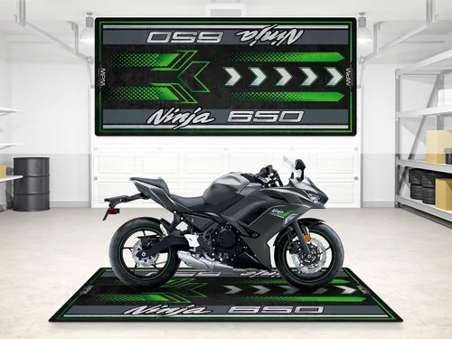 Miniatura 8 de Alfombrilla de estacionamiento para modelos de motocicleta Ninja serie 650, pantalla y alfombrilla para pozo, antideslizante, alfombra para piso