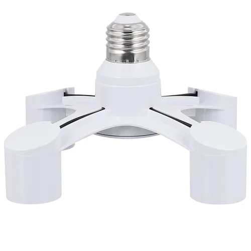 Divisor de enchufe de bombilla, 4 en 1 E26/E27 adaptador de enchufe de bombilla múltiple, convertidor divisor de enchufe de luz para LED, bombillas