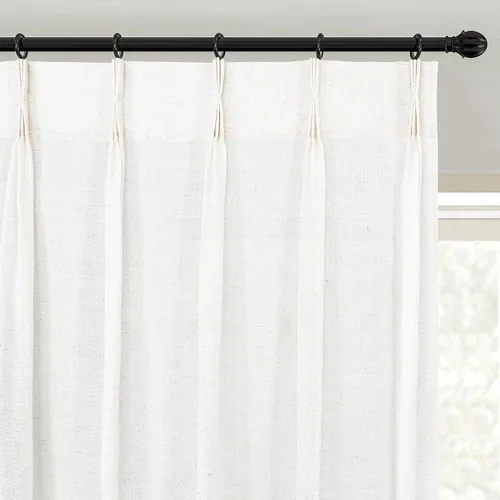Miniatura 20 de DriftAway Cortinas plisadas de lino semitransparentes con textura de casa de campo sólidas y rústicas modernas para sala de estar y dormitorio, 2