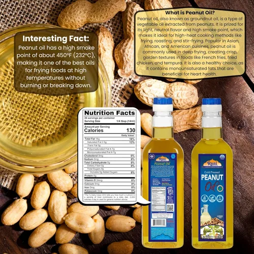 Miniatura 2 de Rani Aceite de maní 16.9 onzas (16.9 fl oz) prensado en frío 100% natural Sin OMG Kosher Vegano Sin gluten