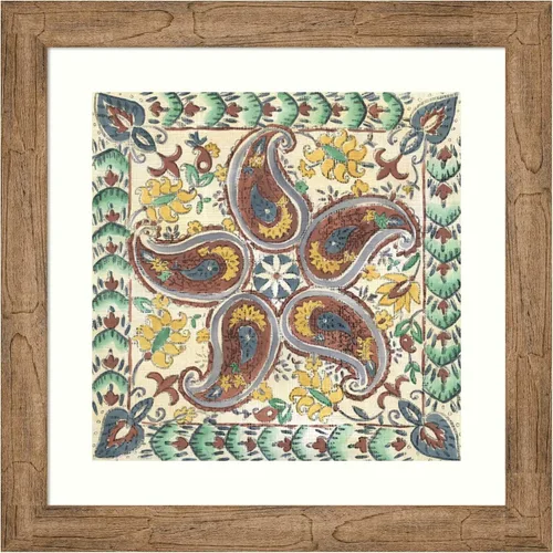 Amanti Art Framed Wall Art Print 24x24 Batik Rosette III by Chariklia Zarris, Abstract Wall Art, Vintage Decor, Medium Poster Painting Artwork for