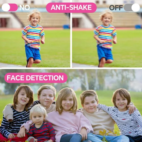 Miniatura 6 de Cámara digital, cámara simulada para niños con tarjeta de 64 GB FHD1080P 16x Zoom anti vibración, exquisita compacta y portátil para niños, niñas