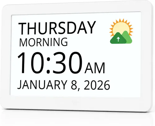 Miniatura 12 de Robin Reloj 2026 con día y fecha para ancianos, relojes para personas mayores, reloj de demencia, calendario digital para ancianos, relojes de noche