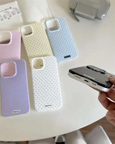 Miniatura 5 de inewateri Funda compatible con iPhone 11 con bonito diseño estético de lunares a la moda, fundas simples para TPU suave, funda de protección Negro