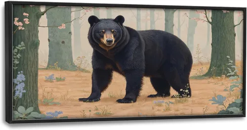 Miniatura 52 de Cuadros Grandes Enmarcados Arte de Pared para Sala de Estar, Lobos del Bosque Decoración de Pared de Gran Tamaño Lobo Animal Impresión en Lienzo