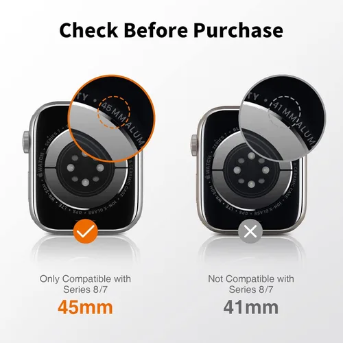 Miniatura 2 de LK Paquete de 6 protectores de pantalla para Apple Watch de 1.772 pulgadas Series 9, 8, 7 [Nueva versión], protector de pantalla de TPU suave Azul