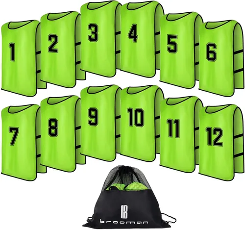 Miniatura 8 de brooman Scrimmage - Chaleco de entrenamiento para niños, jóvenes y adultos, camiseta de práctica de fútbol atlético (12 y 24 unidades)