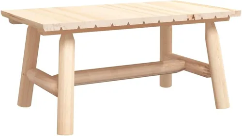 Miniatura 3 de Natural Wood Solid Spruce Oiled Finish Rectangular Coffee Table, 35.4x19.7 inch Durable Patio Furniture for Indoor Outdoor Balcony Porch Garden Use