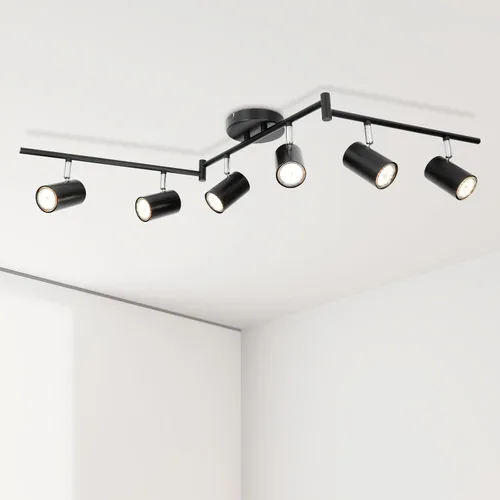 Miniatura 10 de Ketom Luminarias de Riel de Techo de 4 Luces, Foco LED de Techo Negro GU10, Kit de Luz de Riel Moderno para Cocina Pasillo Sala de Estar