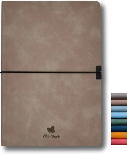 Miniatura 12 de Cuaderno de tapa blanda, cuadrícula de puntos/puntos, A5, 5.8 x 8.3 pulgadas, piel sintética de alta calidad, papel grueso cremoso, encuadernado