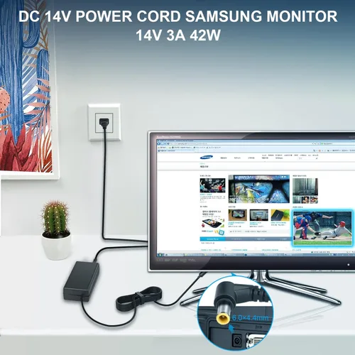 Miniatura 7 de Futurebatt Fuente de alimentación del adaptador de 14V AC/DC para Samsung LTM1555B LTM1555X LTM1755X LTM1775W LCD Monitor +cable de alimentación