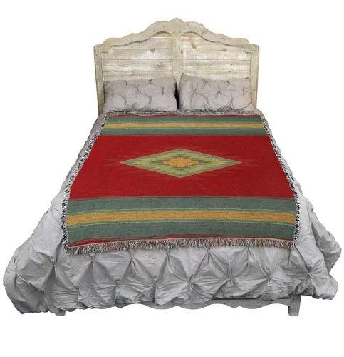 Miniatura 2 de Pure Country Weavers Manta Baja – Inspirada en los nativos americanos del suroeste – Manta de regalo tejida de algodón – Fabricada en los Estados