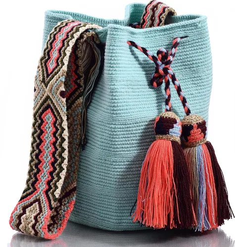 Miniatura 3 de Wayuu Classic Boho Collection - Bolso de mano tejido de ganchillo para playa