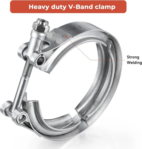 Miniatura 5 de AKIHISA Abrazadera de Banda en V de Acero Inoxidable 304 de 3 Pulgadas, para Kit de Brida de Tubos de Bajada de Escape Turbo, Accesorios de Escape