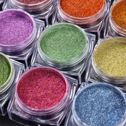 Miniatura 7 de Juego de polvos de uñas cromados de espejo metálico de 40 colores, pigmento de espejo metálico profesional con brillo holográfico, incluye tonos oro