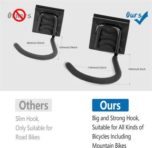 Miniatura 2 de Sinoer Estante de almacenamiento para bicicletas, colgador de almacenamiento para bicicletas, 4 bicicletas + 3 cascos, soporte vertical resistente