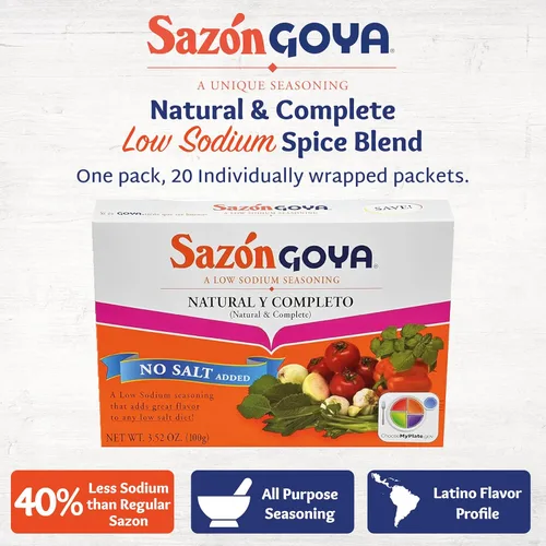 Miniatura 3 de Sazón Natural and Complete by Goya, mezcla de especias latinas bajas en sodio para aves, mariscos, carne y verduras, condimento mexicano multiusos