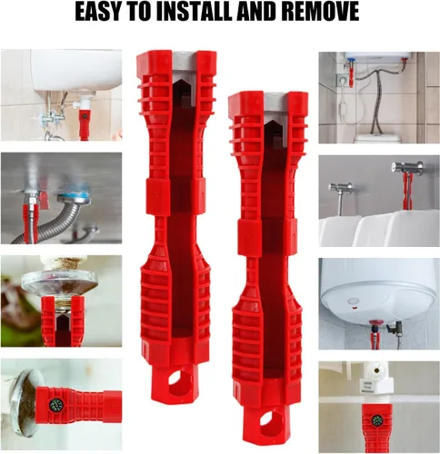 Miniatura 3 de Llave de lavabo, 24 en 1, instalador de grifo y fregadero, multiherramienta, llave de fontanería multiusos, llave de fregadero, llave de plomería